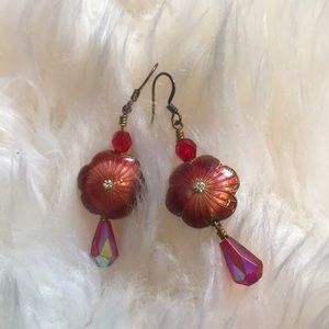 Flower bead earrings